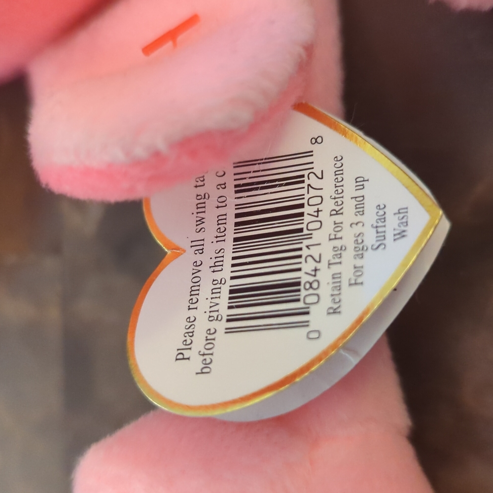 Retired Tag Errors PVC Pellet Pinky Beanie Baby 4072 Flamingo 🦩 - Picture 8 of 8
